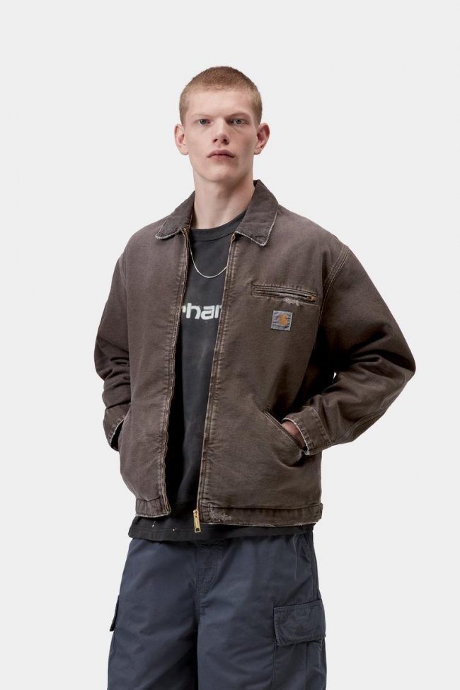Carhartt OG Detroit Jacket - Tobacco / Tobacco, Destroy wash