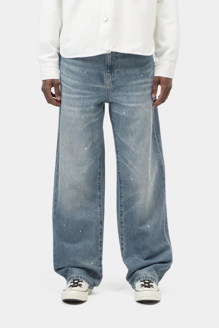 Carhartt Arin Pant - Blue, Destroy wash, splatter