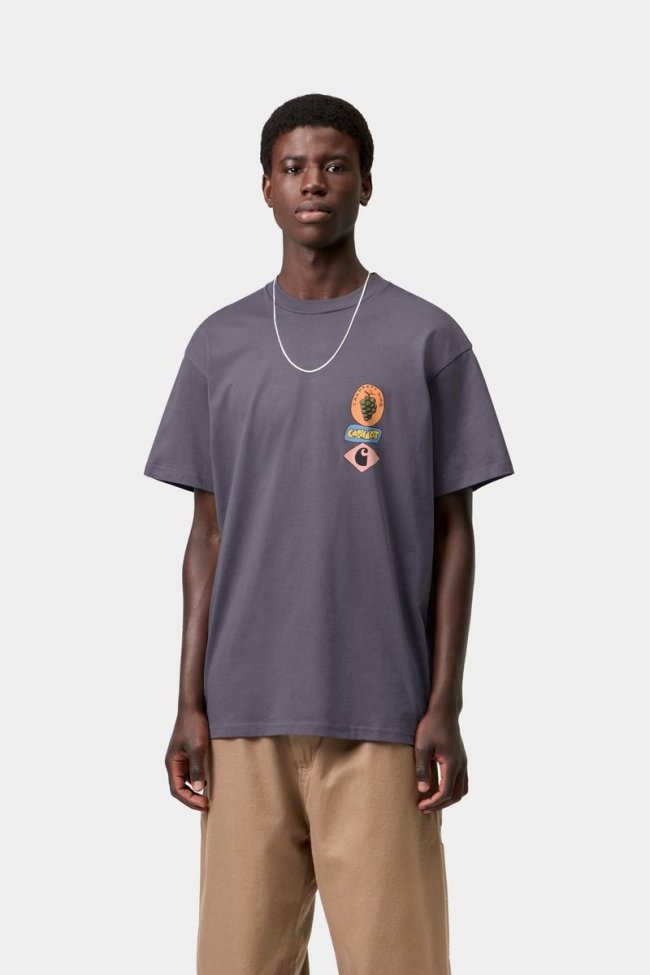 Carhartt S/S Stacked Grapes T-Shirt - Shady Purple