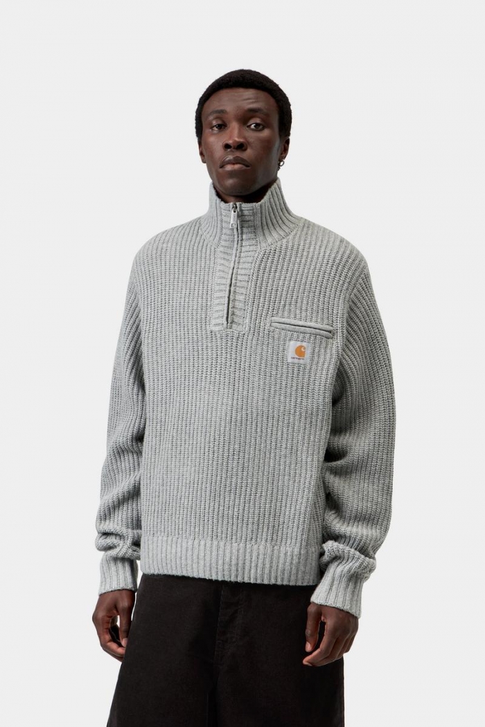 Carhartt Detroit Half Zip Sweater - Grey Heather