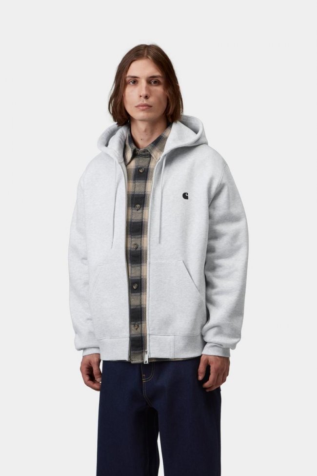 Carhartt Hooded Mack Sweat Jacket - Ash Heather / Black