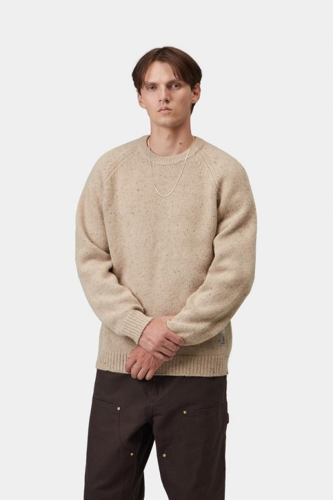 Carhartt Anglistic Sweater - Speckled Fleur de Sel