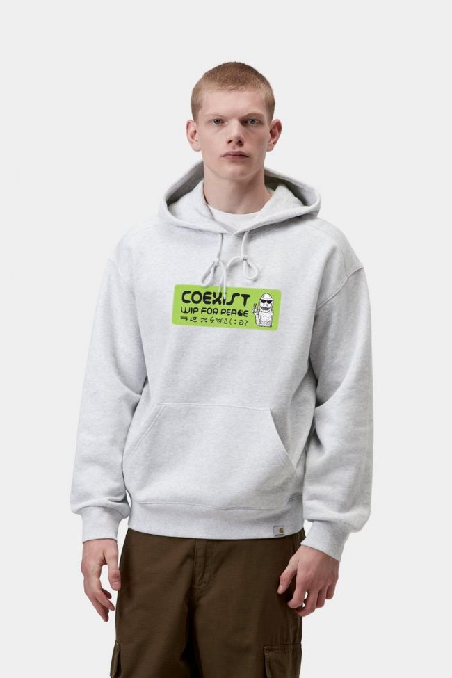 Carhartt Hooded Bumper Sticker Sweatshirt - Ash Heather
