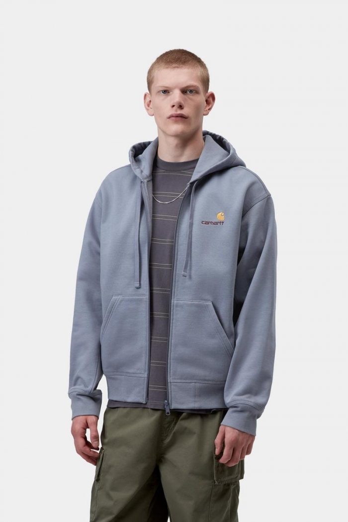 Carhartt Hooded American Script Jacket - Shady Blue