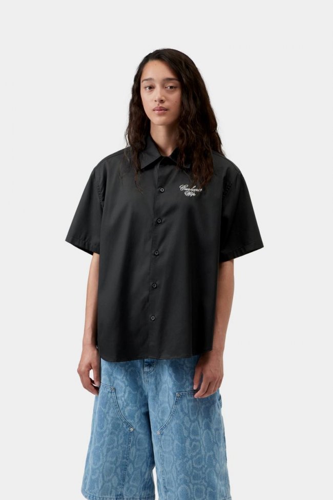 Carhartt S/S Travon Shirt - Black / Wax Carhartt S/S Travon Shirt - Black / Wax
