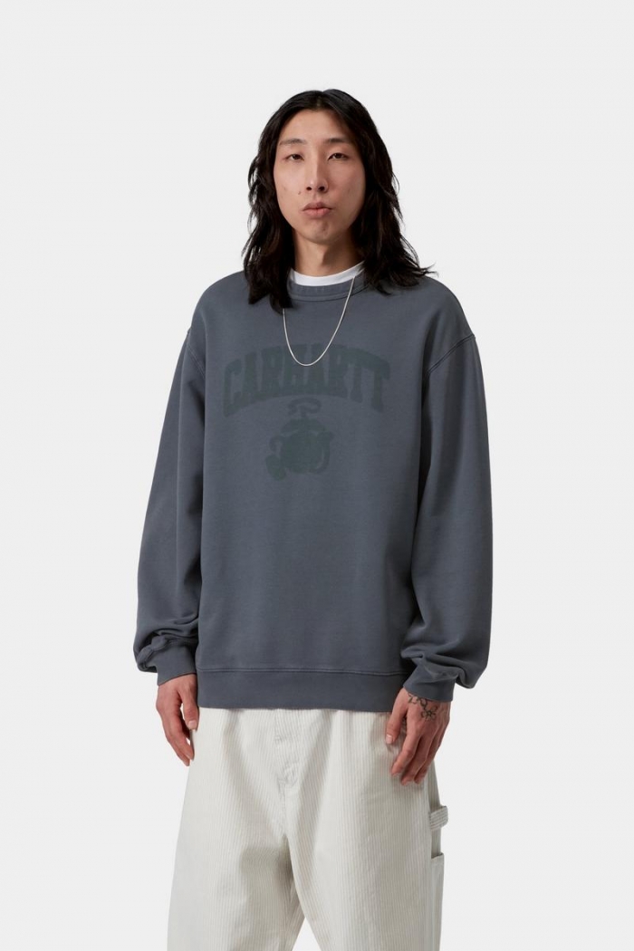 Carhartt Faded Pond Corps Sweatshirt - Deep Night, Heavy stone wash