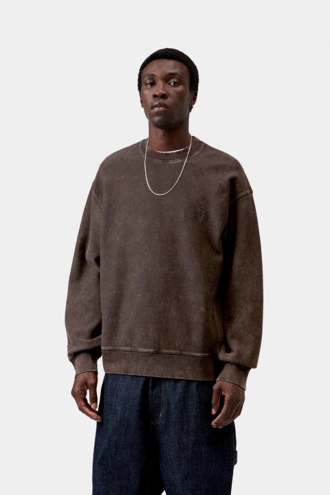 Carhartt Lambert Sweatshirt - Tobacco, Moon wash