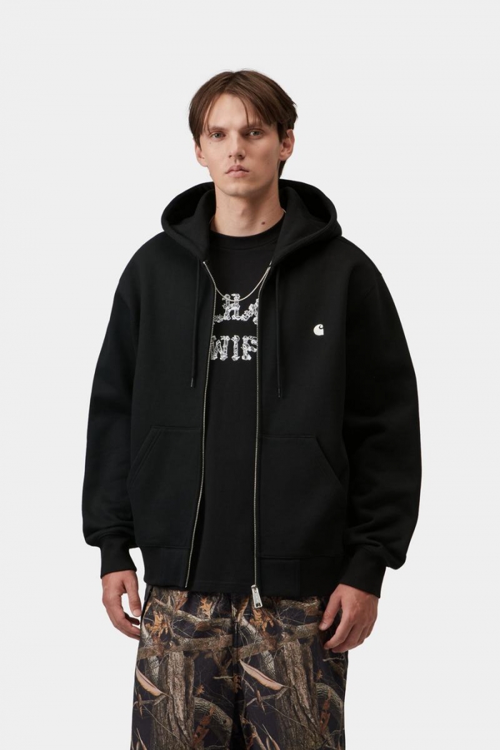 Carhartt Hooded Mack Sweat Jacket - Black / Wax