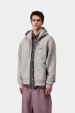 Carhartt Hooded American Script Jacket - Grey Heather