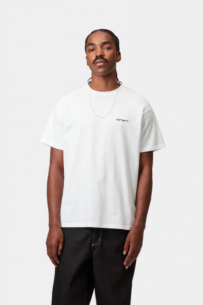 Carhartt S/S Script Embroidery T-Shirt - White / Black