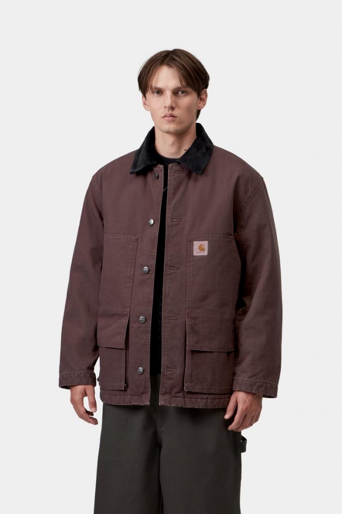 Carhartt Lander Coat - Palisander / Black, Stone washed