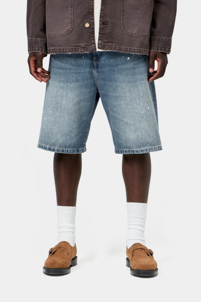 Carhartt Landon Short - Blue, Destroy wash, splatter