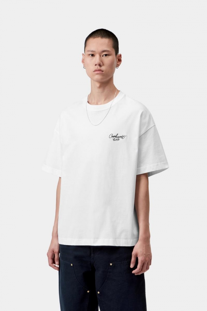Carhartt S/S Signature Script T-Shirt - White / Black