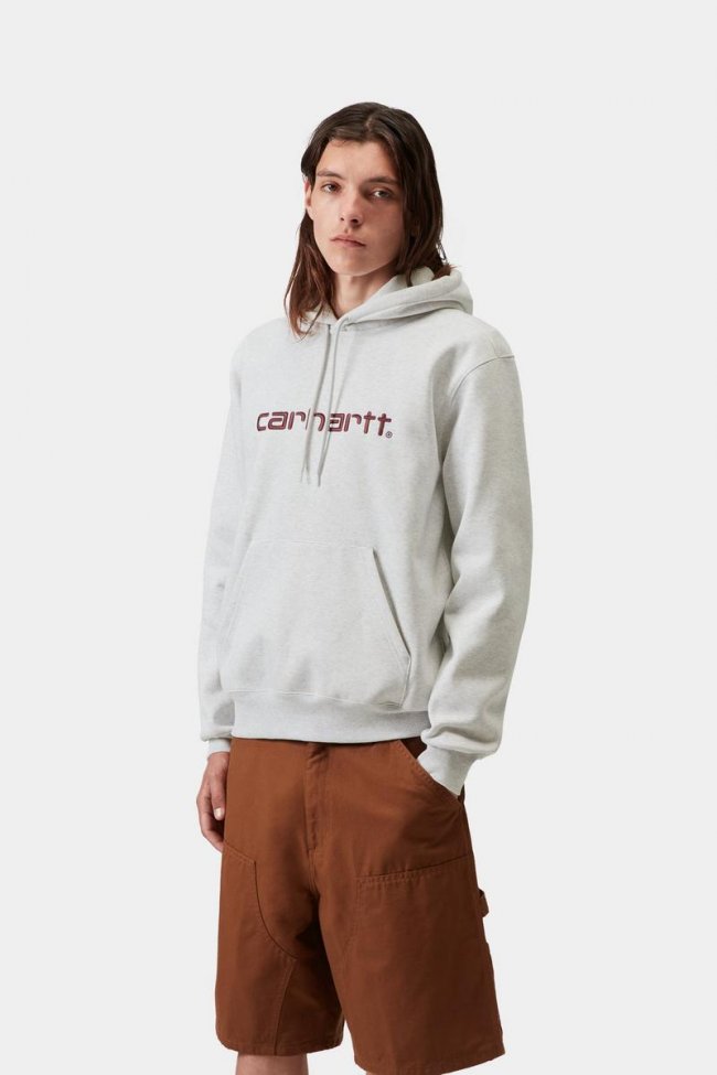 Carhartt Hooded Carhartt Sweatshirt - Ash Heather / Cozy Purple