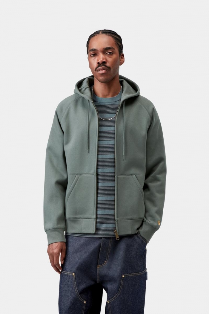 Carhartt Hooded Chase Jacket - Velvet Green / Gold