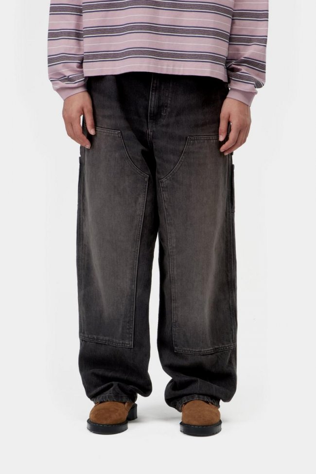 Carhartt Brandon Double Knee Pant - Black, Tobacco used wash