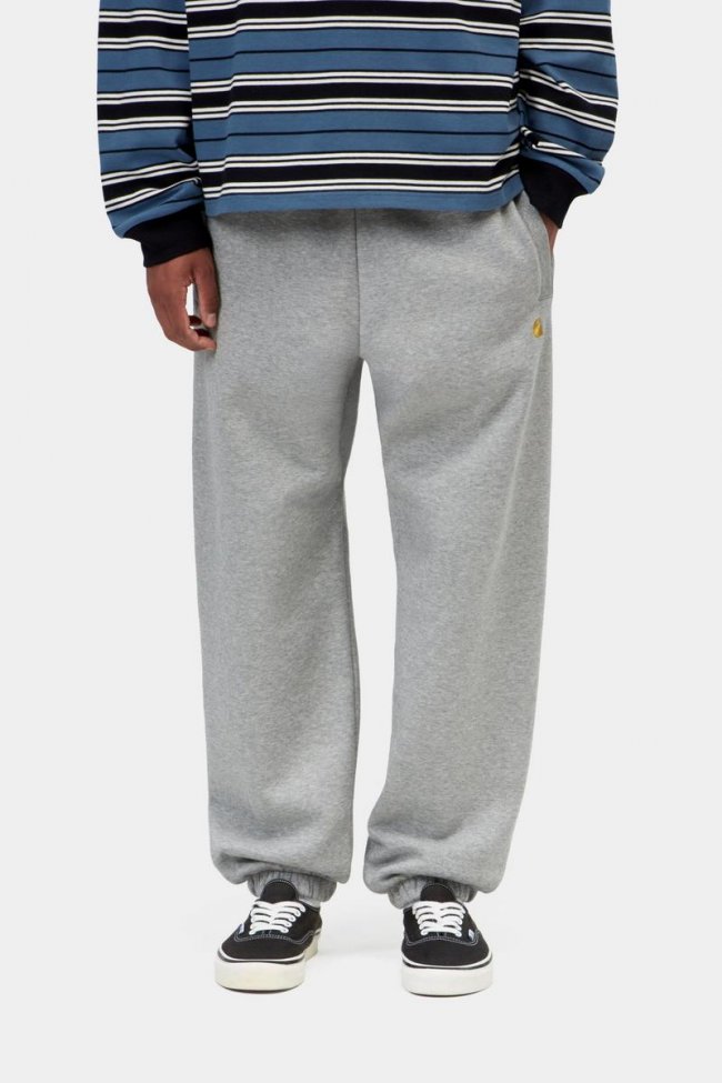 Carhartt Chase Sweat Pant - Grey Heather / Gold Carhartt Chase Sweat Pant - Grey Heather / Gold