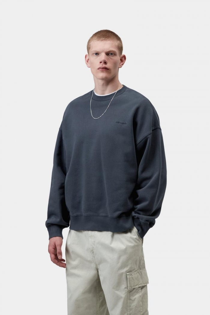 Carhartt Benton Sweatshirt - Carbon, Garment dyed