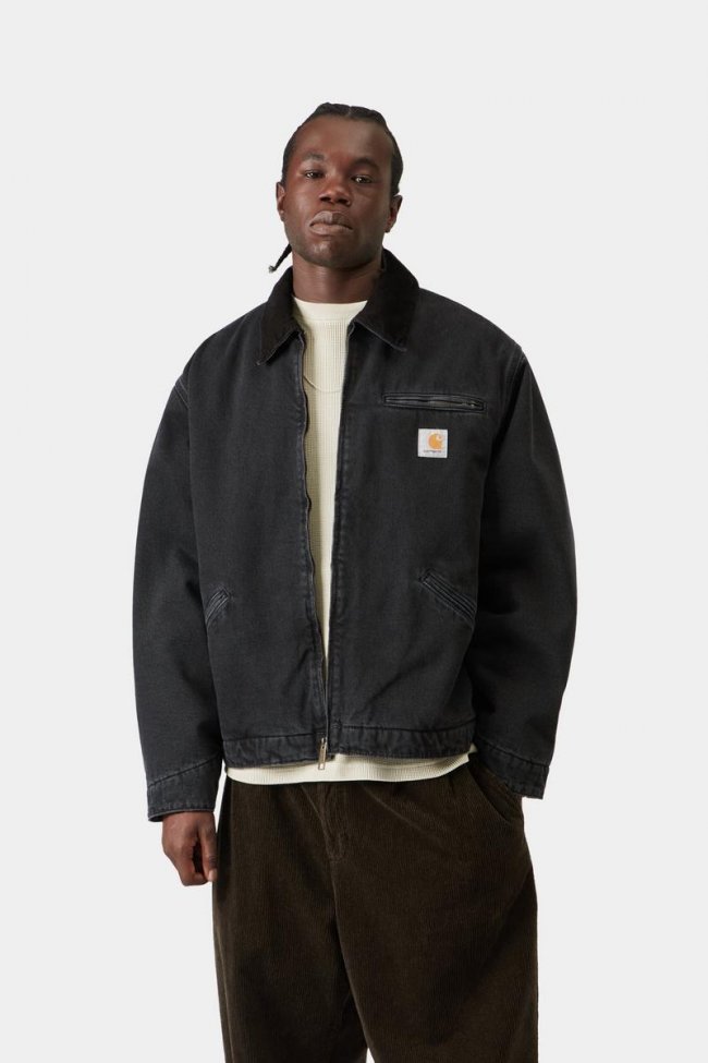 Carhartt OG Detroit Jacket - Black / Black, Stone washed Carhartt OG Detroit Jacket - Black / Black, Stone washed