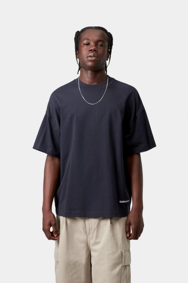 Carhartt S/S Link Script T-Shirt - Dark Navy / White Carhartt S/S Link Script T-Shirt - Dark Navy / White