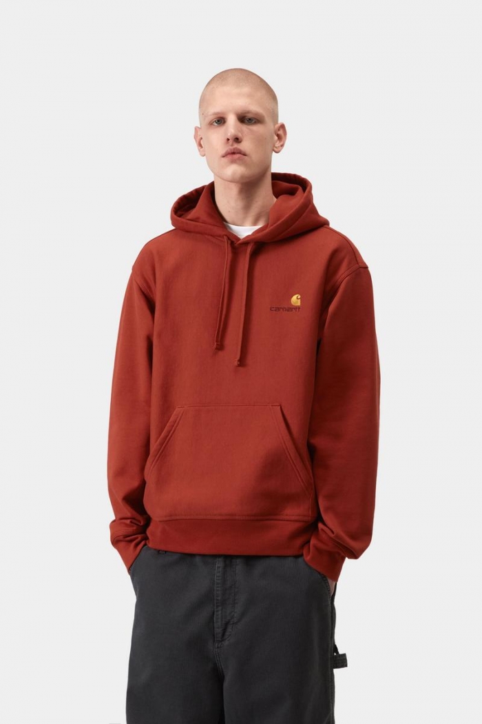 Carhartt Hooded American Script Sweatshirt - Oxide Red