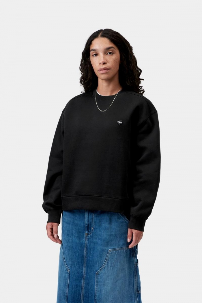 Carhartt Small Heart Patch Sweatshirt - Black / Black
