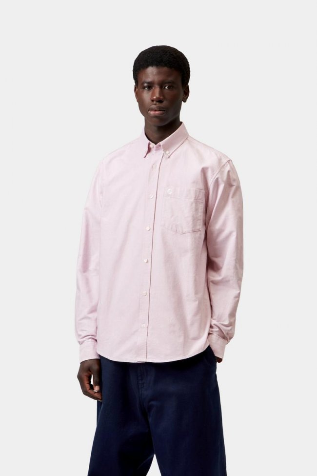 Carhartt L/S C-Logo Shirt - Hortensia / White