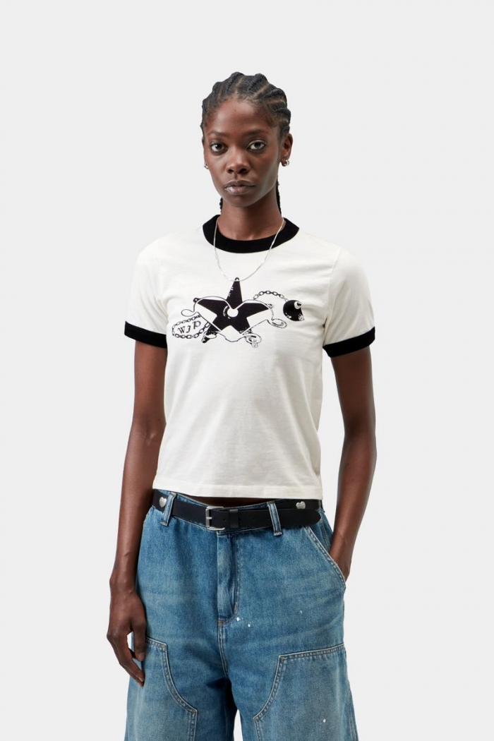 Carhartt S/S Outlaw Star Ringer T-Shirt - Wax / Black, Heavy stone wash