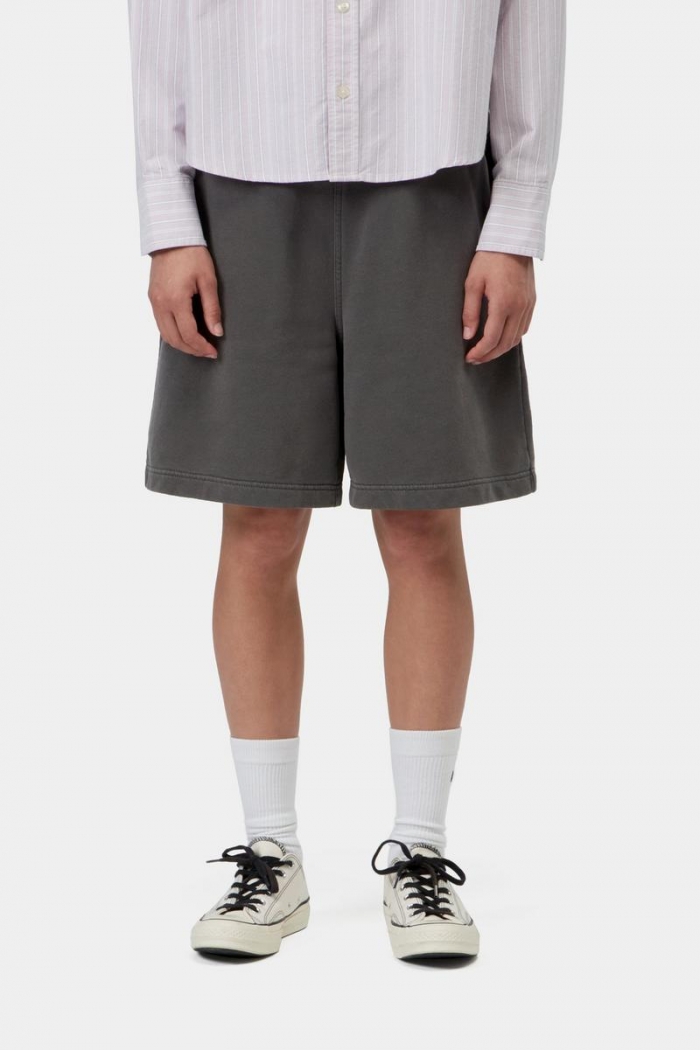 Carhartt Hoggard Sweat Short - Black, Garment dyed