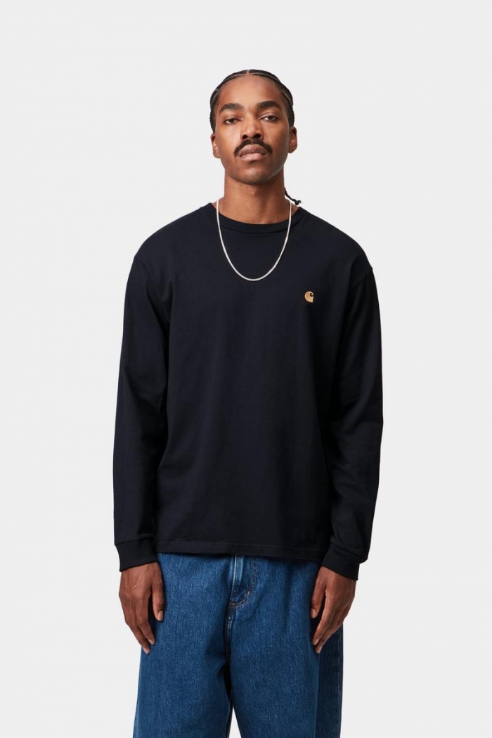 Carhartt L/S Chase T-Shirt - Dark Navy / Gold