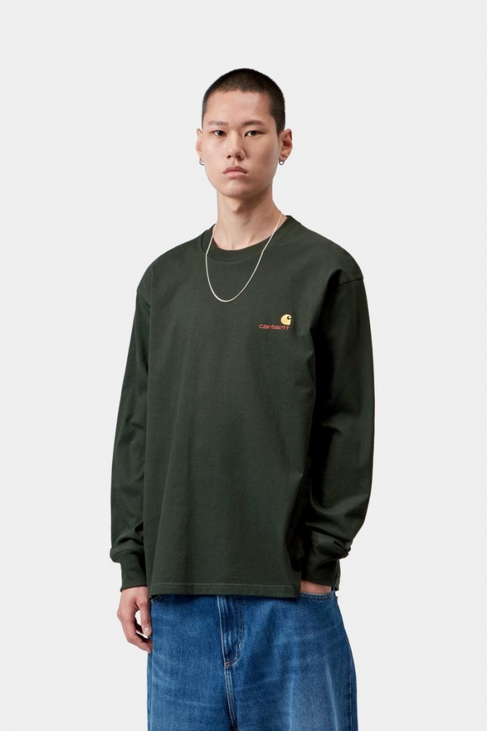 Carhartt L/S American Script T-Shirt - Raven