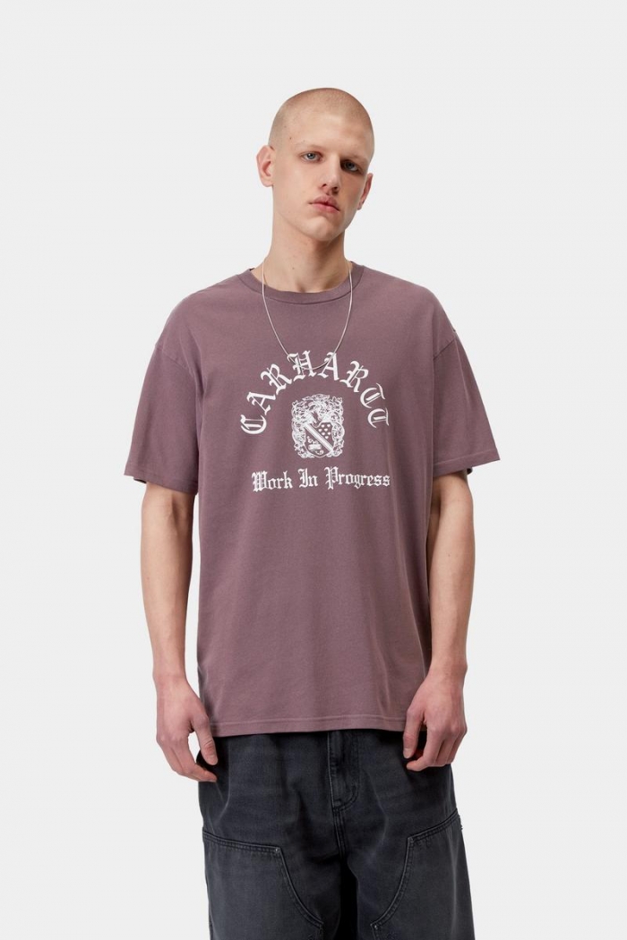 Carhartt S/S Coat Of Arms T-Shirt - Cozy Purple, Garment dyed