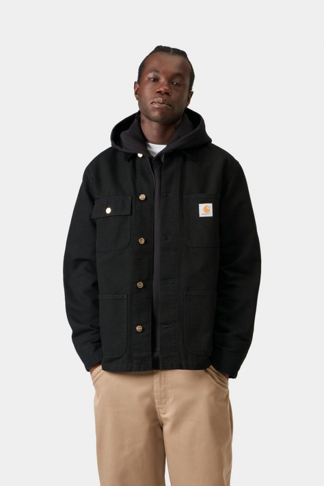 Carhartt Michigan Coat (Summer) - Black / Black, Rinsed