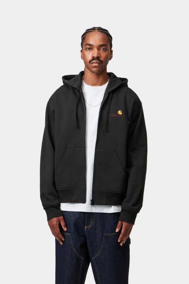 Carhartt Hooded American Script Jacket - Black