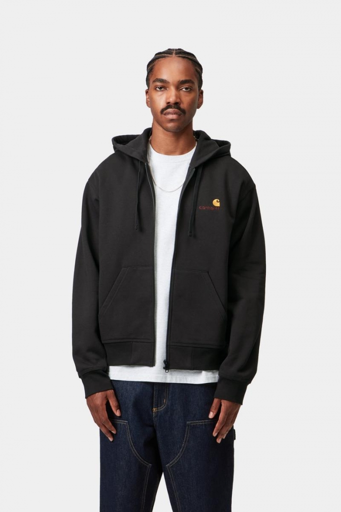 Carhartt Hooded American Script Jacket - Black