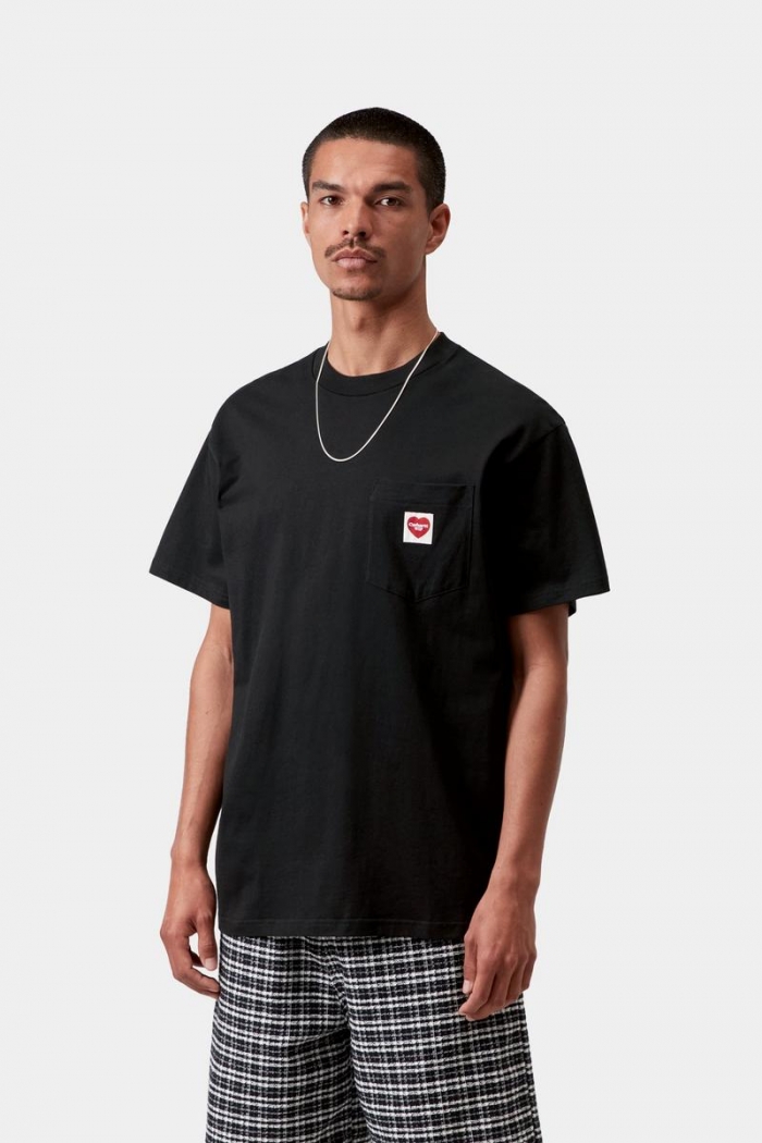 Carhartt S/S Pocket Heart T-Shirt - Black / Red