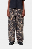 Carhartt Brandon Single Knee Pant - Camo Feather Tree, Black, Heavy stone wash