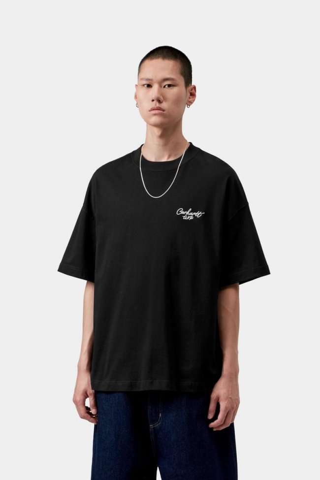 Carhartt S/S Signature Script T-Shirt - Black / White