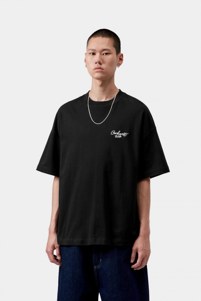 Carhartt S/S Signature Script T-Shirt - Black / White