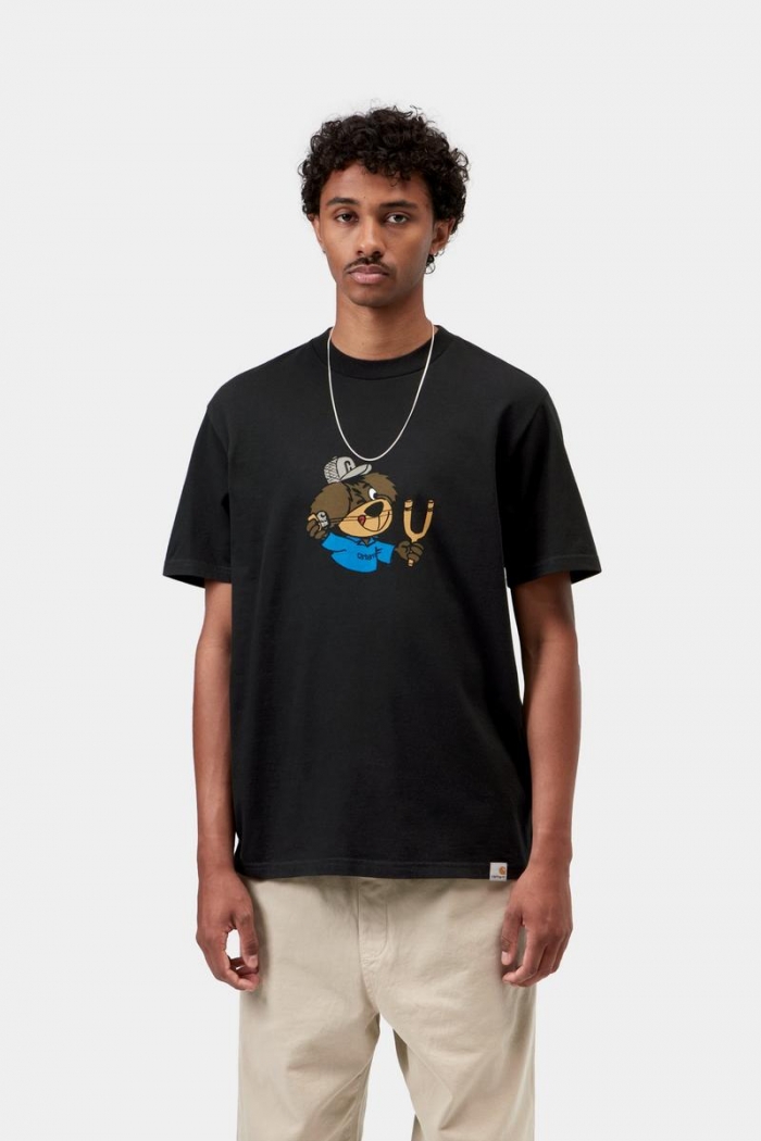 Carhartt S/S Slingshot T-Shirt - Black, Heavy enzyme wash