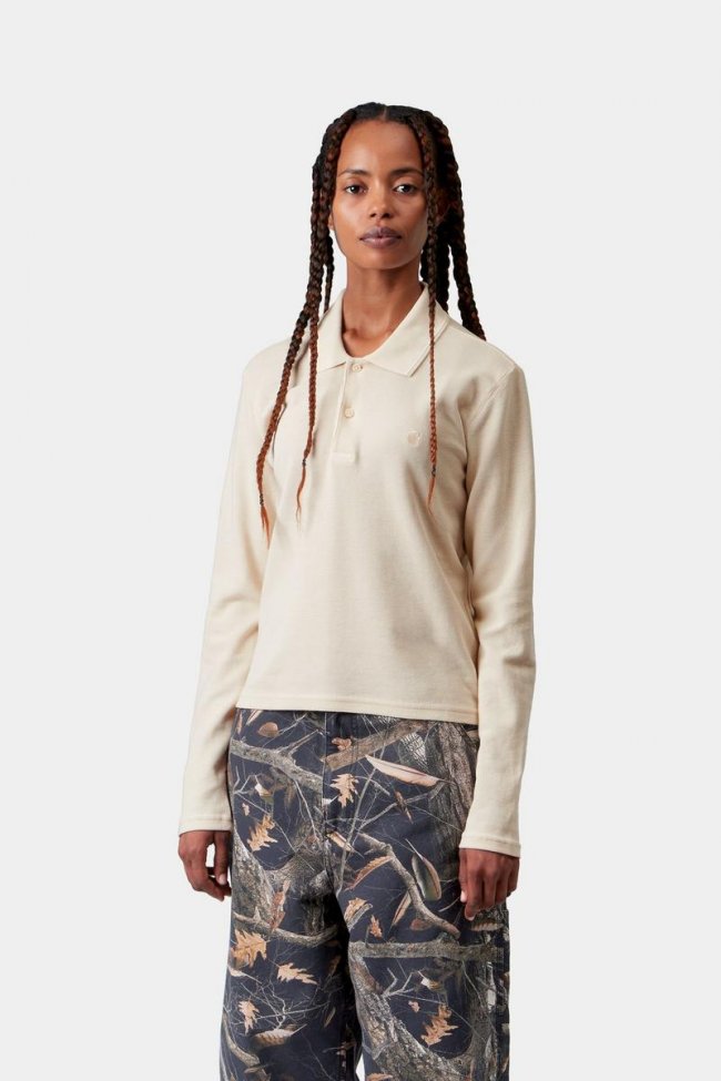 Carhartt L/S Dora Polo - Natural, Garment dyed
