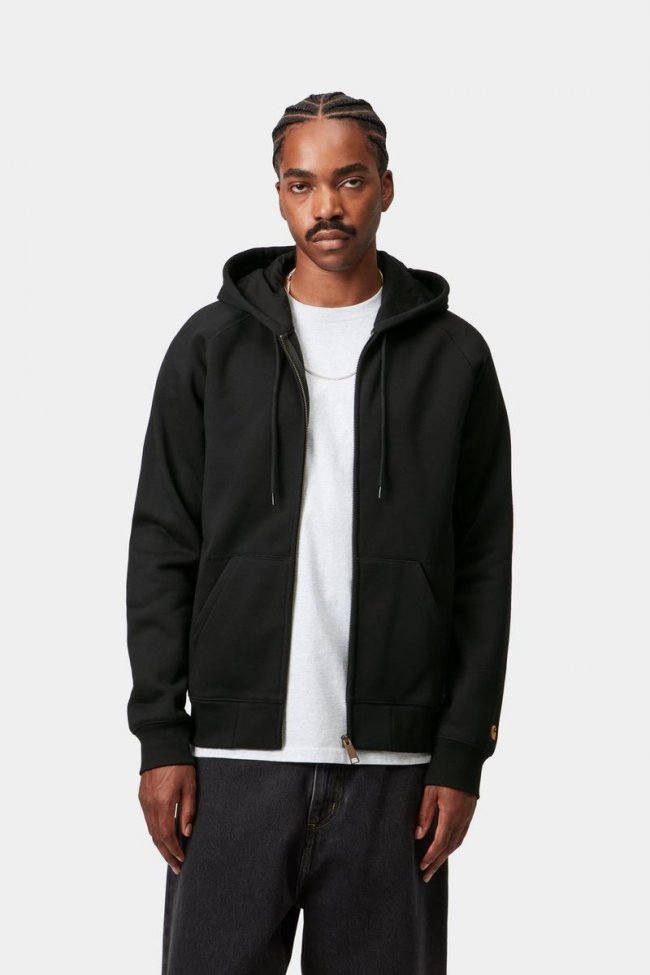Carhartt Hooded Chase Jacket - Black / Gold