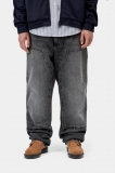 Carhartt Double Knee Pant - Black, Marble used wash