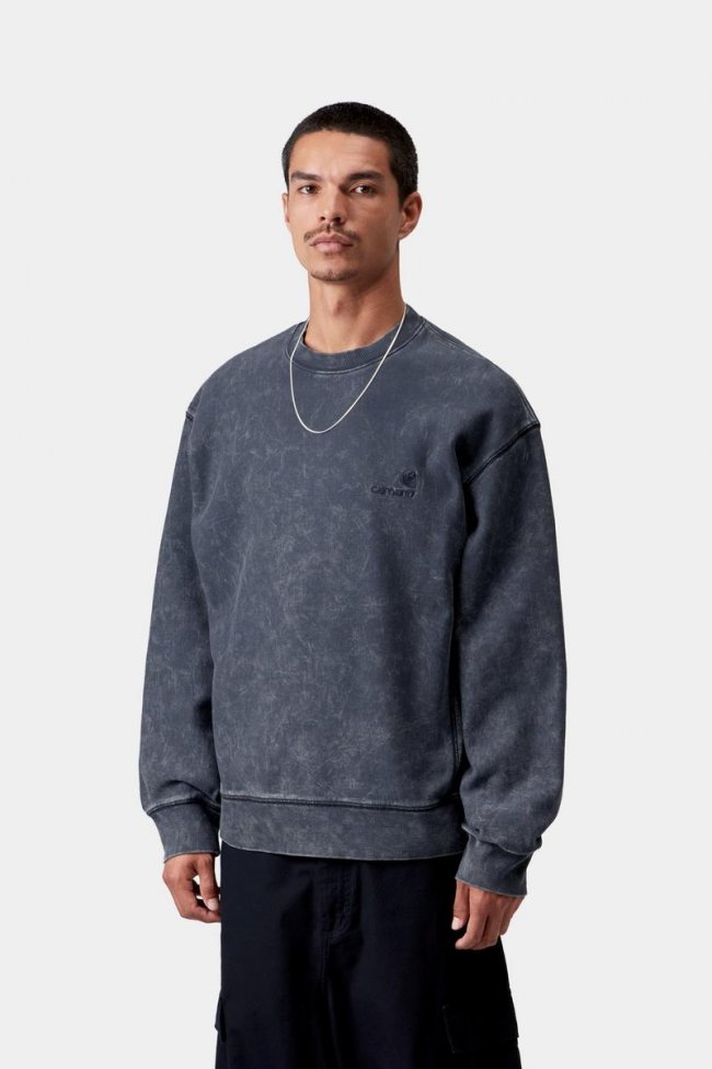 Carhartt Lambert Sweat - Dark Navy, Moon wash Carhartt Lambert Sweat - Dark Navy, Moon wash