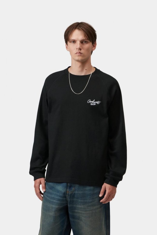 Carhartt L/S Signature Rib T-Shirt - Black / White Carhartt L/S Signature Rib T-Shirt - Black / White