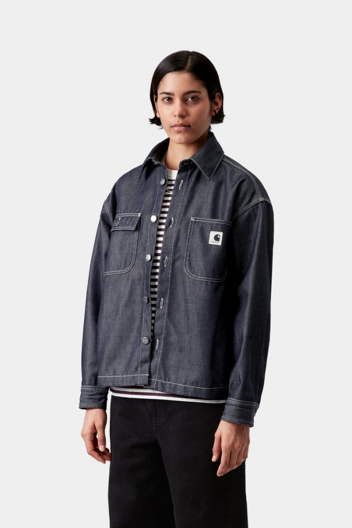 Carhartt Louis Shirt Jac - Blue, Rigid