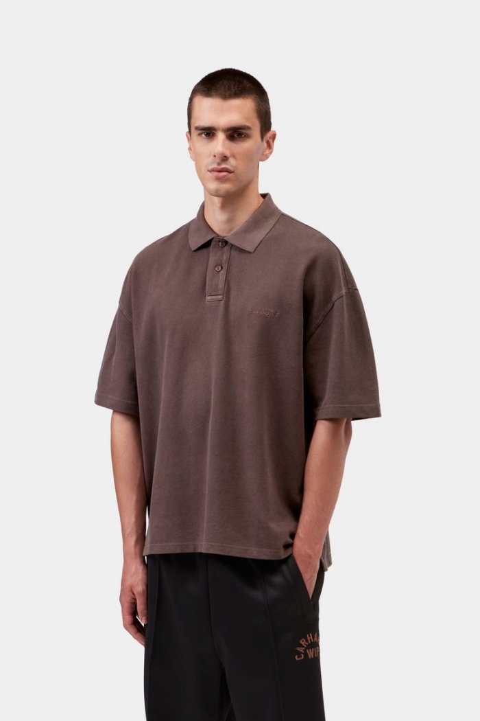Carhartt S/S Wayne Polo - Palisander, Garment dyed