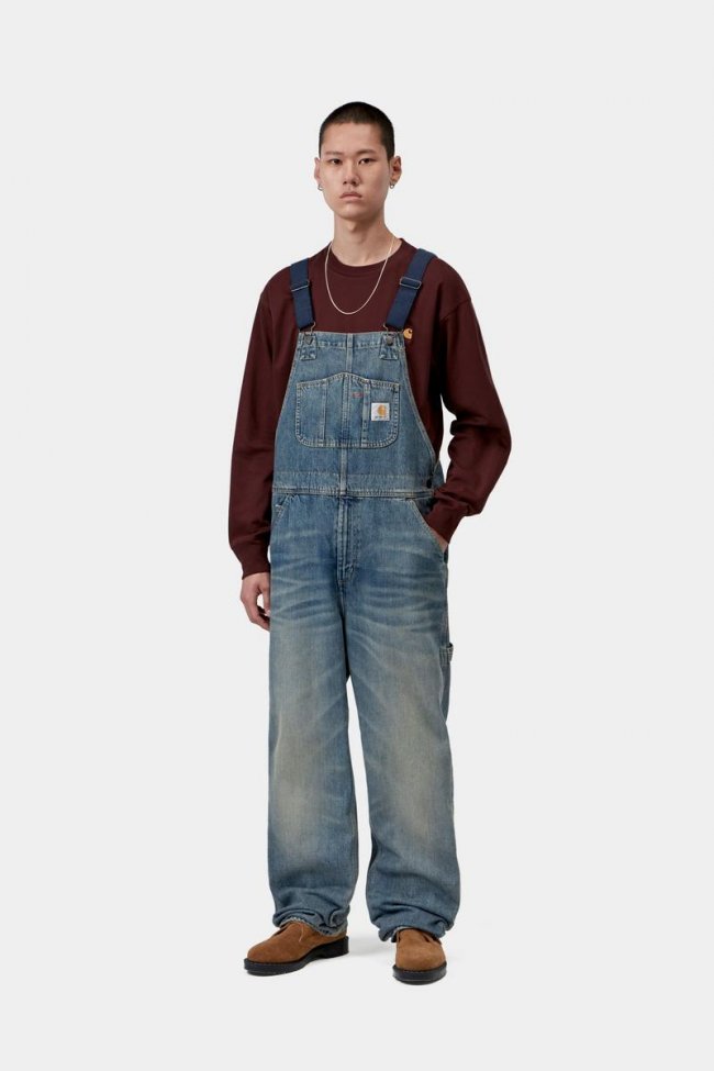 Carhartt Bib Overall - Blue, Worn used wash Carhartt Bib Overall - Blue, Worn used wash