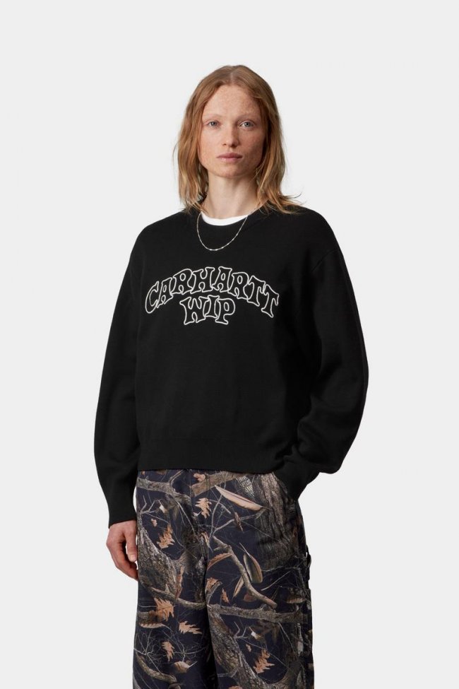 Carhartt Limn Script Sweater - Black / Wax Carhartt Limn Script Sweater - Black / Wax