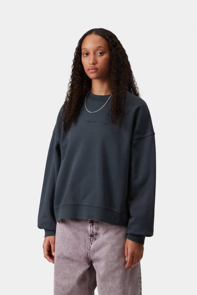 Carhartt Benton Sweatshirt - Carbon, Garment dyed